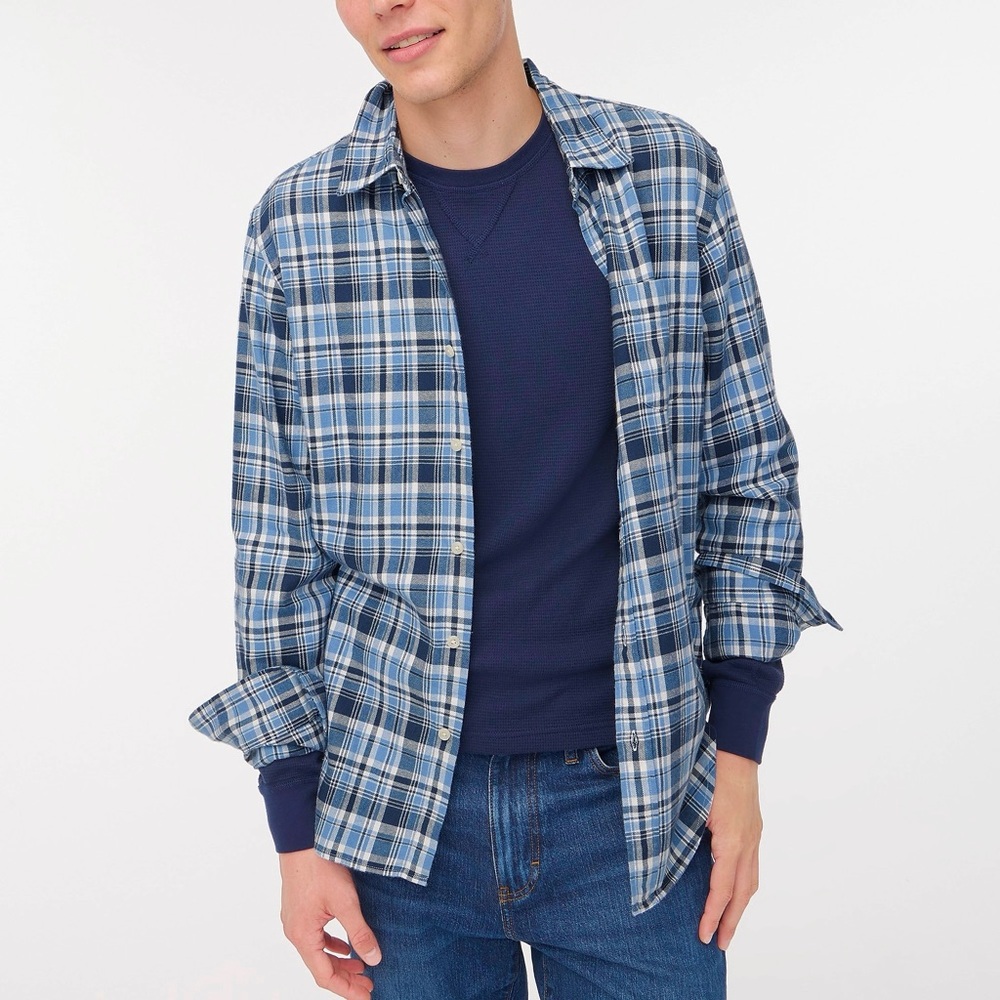 J. Crew Flannel Men’s Plaid 100% Cotton Button Down Shirt Long Sleeve Pocket